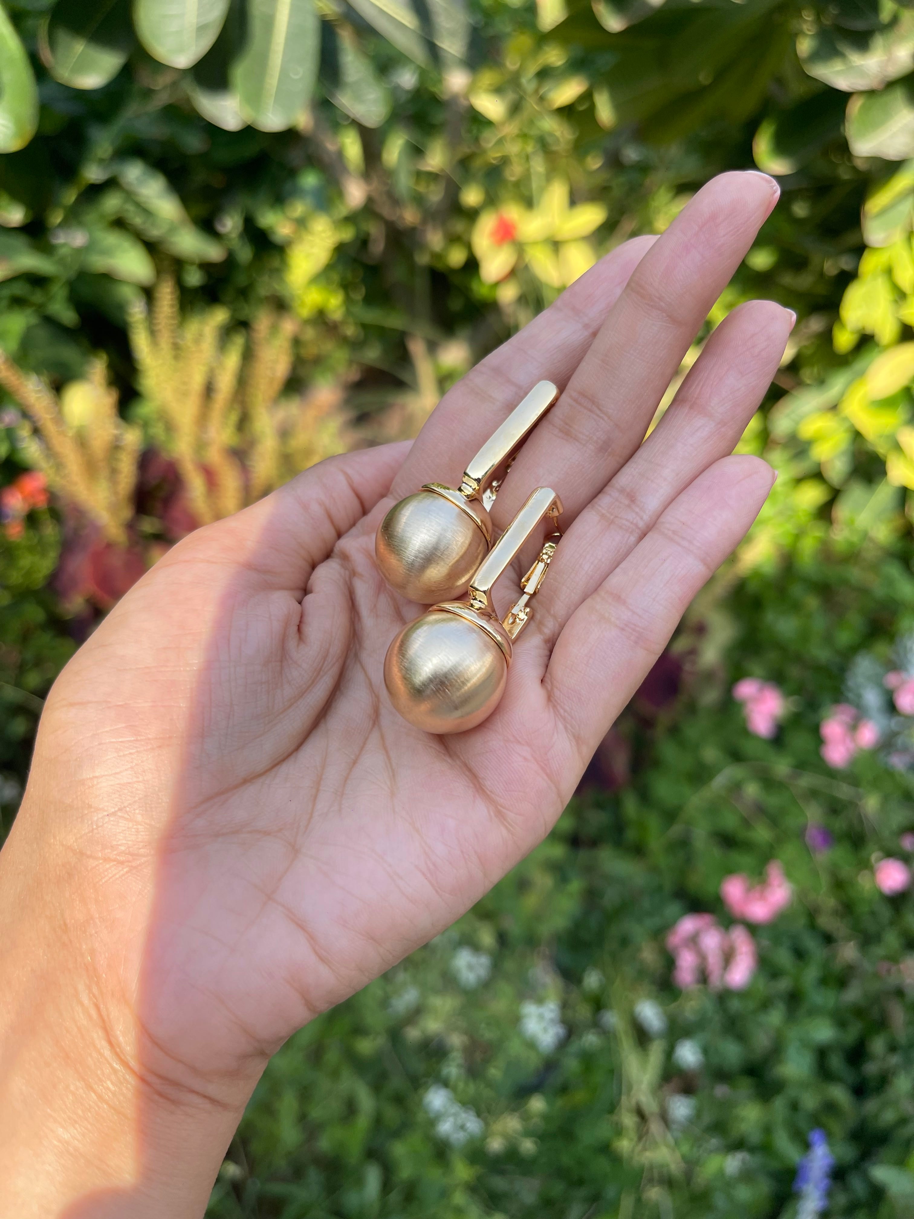 Golden Pearlscape Hoops