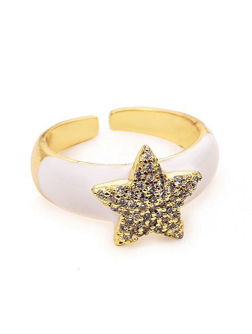 Star Fish Ring (White)